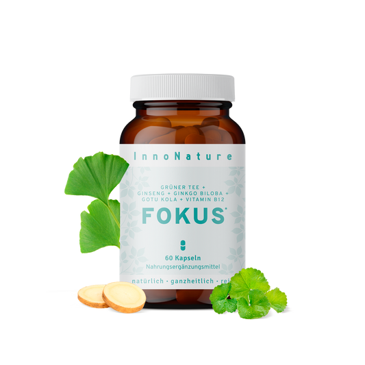  Fokus* Kapseln: Grüner Tee, Ginseng, Ginkgo Biloba, Gotu Kola, Vitamin B12