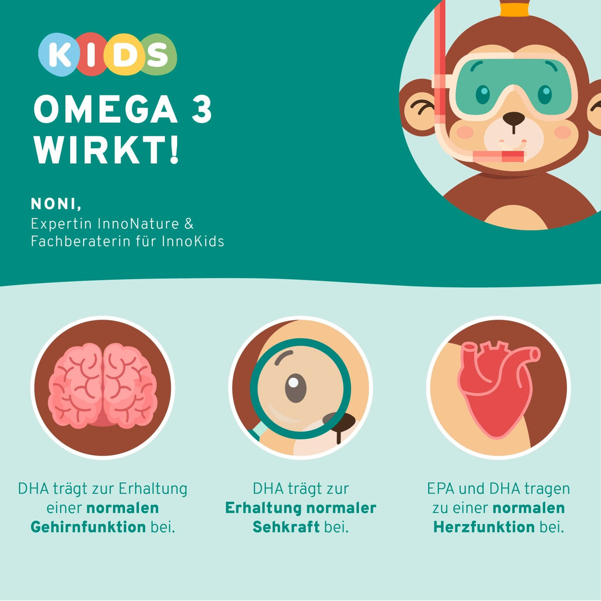 Omega 3 Kids Tropfen Orange 30ml - Aus natürlichen Inhaltsstoffen - Vegan & ohne Tierversuche - Entwickelt von Expert*innen