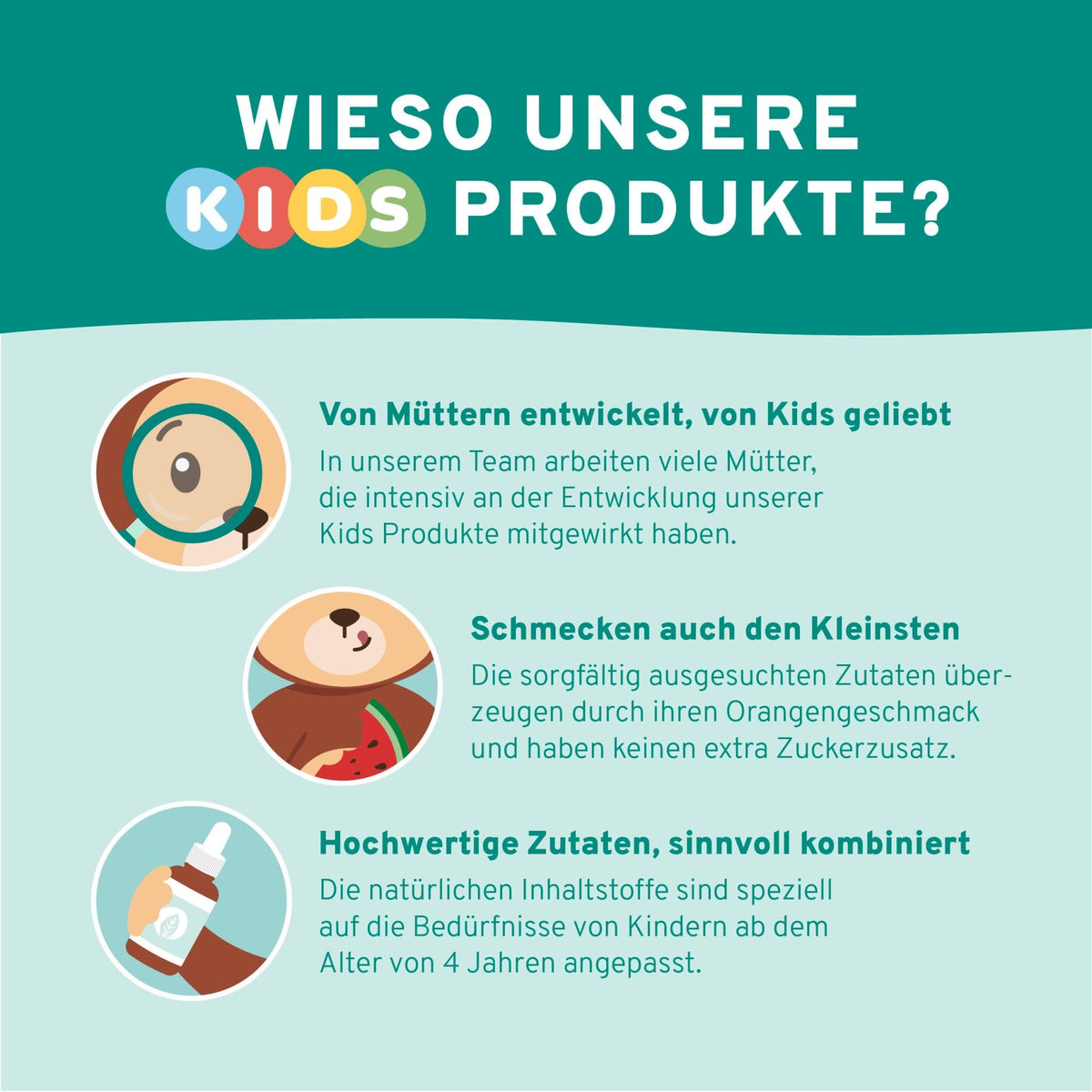 Omega 3 Kids Tropfen Orange 30ml - Aus natürlichen Inhaltsstoffen - Vegan & ohne Tierversuche - Entwickelt von Expert*innen