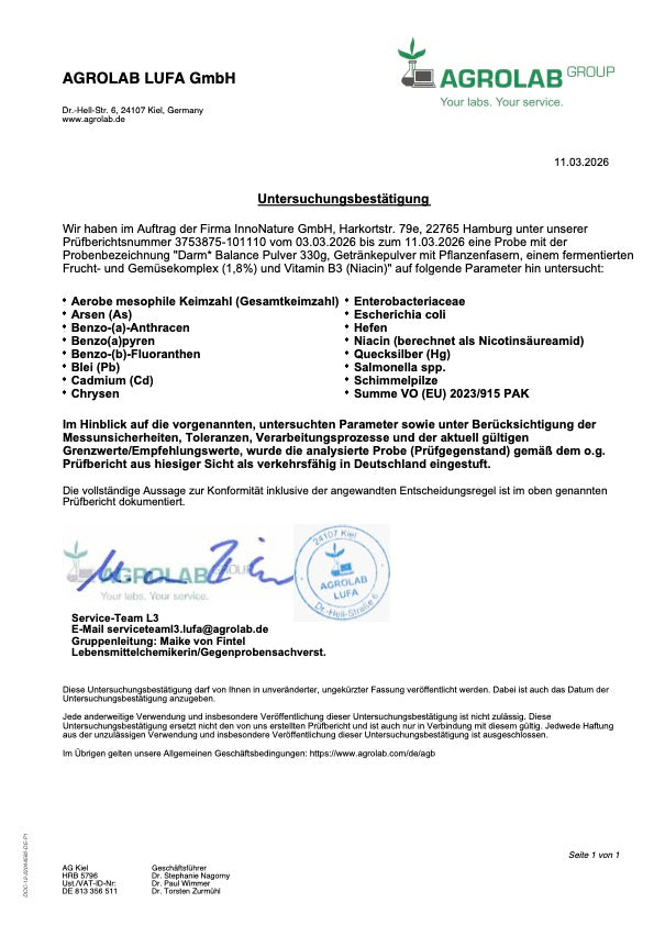 Darm* Balance Adults Pulver 330g - Aus natürlichen Inhaltsstoffen - Vegan & ohne Tierversuche - Entwickelt von Expert*innen