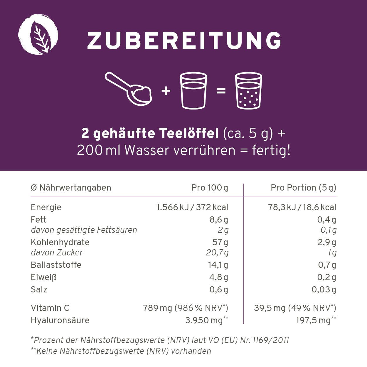 Açaí Beauty: Antioxidantienshake mit Hyaluronsäure