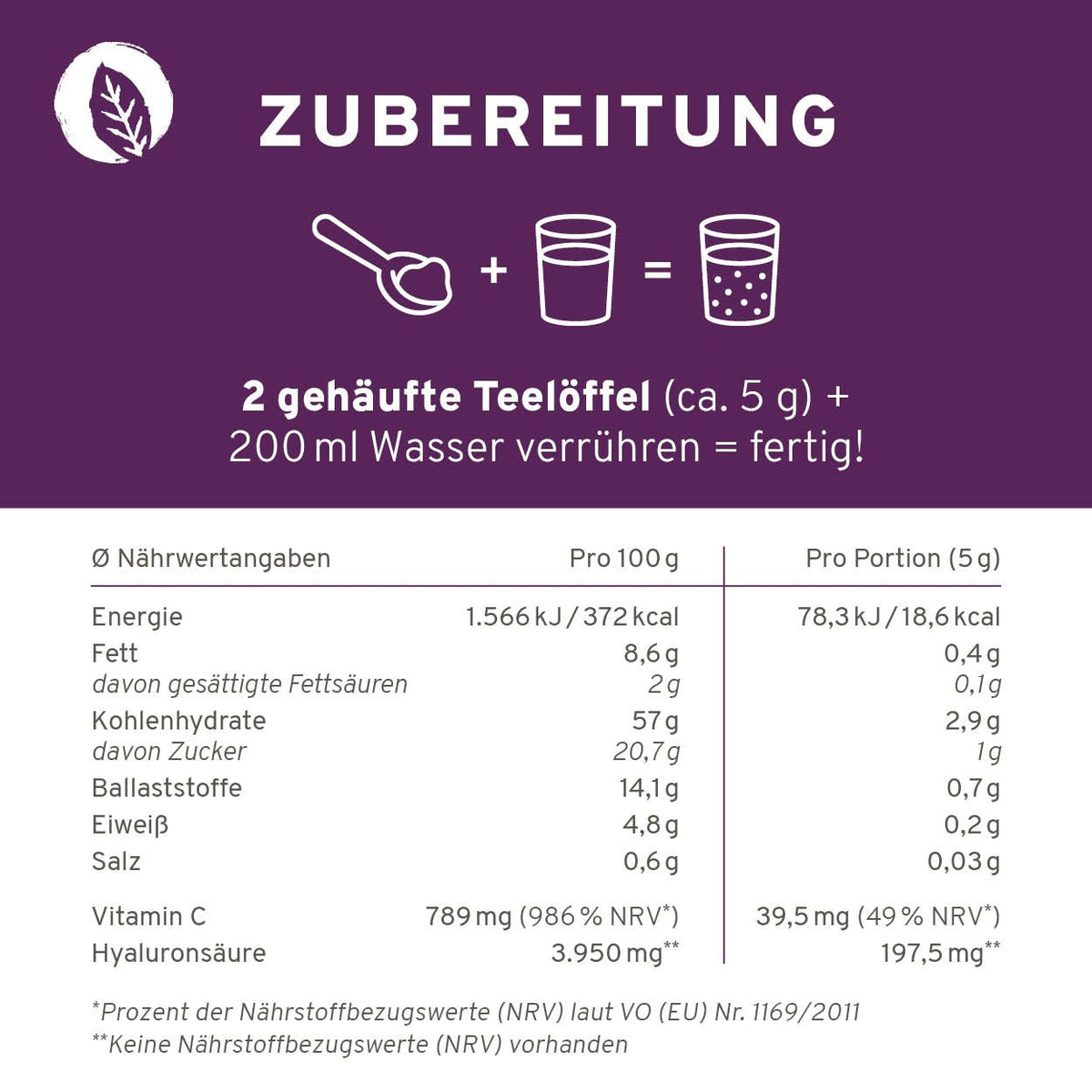 Açaí Beauty: Antioxidantienshake mit Hyaluronsäure