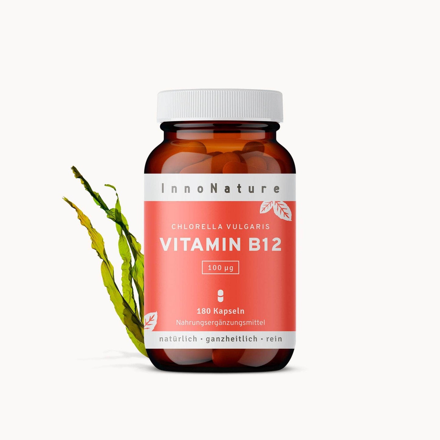 InnoNature Kapseln 1x 6-Monatsvorrat (180 Kapseln) Vitamin B12 Chlorella 100 µg Kapseln