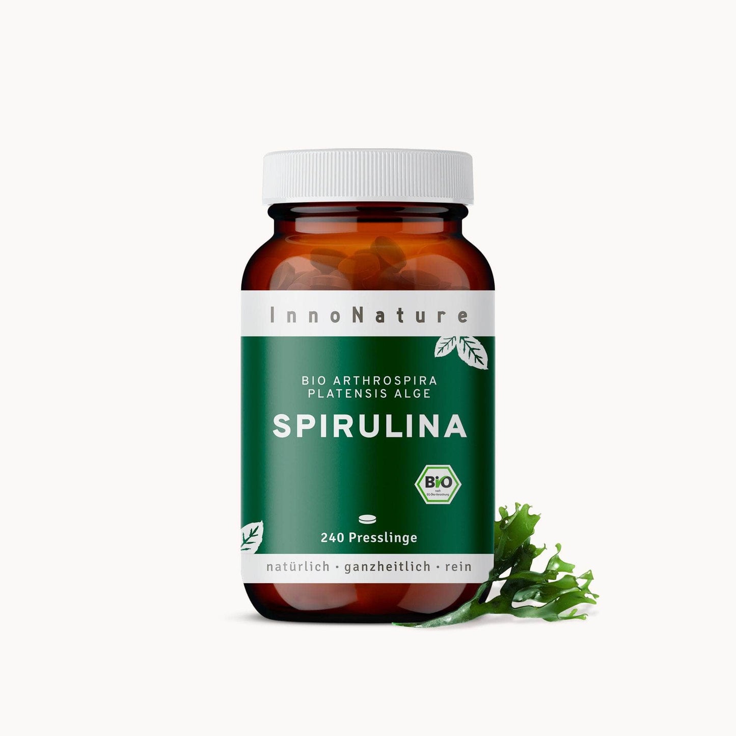 InnoNature Kapseln 1x Monatsvorrat (1 x 240 Presslinge) Bio Spirulina Presslinge
