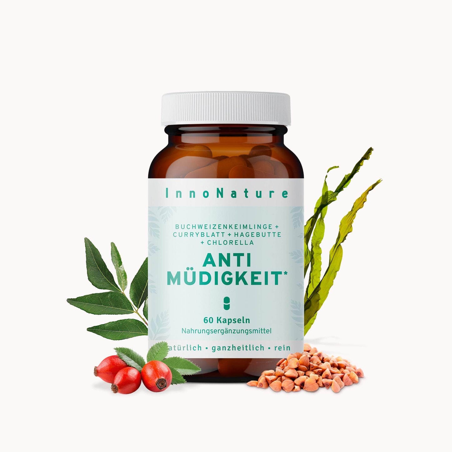 InnoNature Kapseln 1x Monatsvorrat (60 Kapseln) Anti Müdigkeit Kapseln