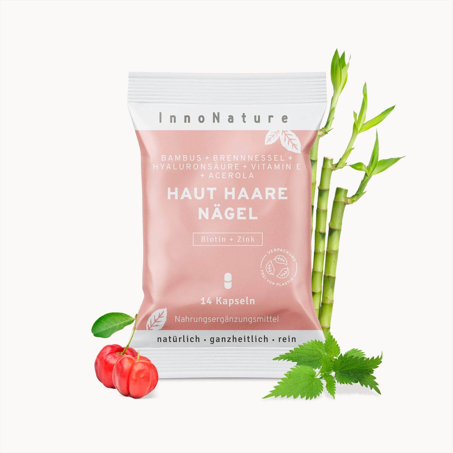 InnoNature Kapseln 1x Wochenvorrat (14 Kapseln) Mini Haut Haare Nägel Kapseln