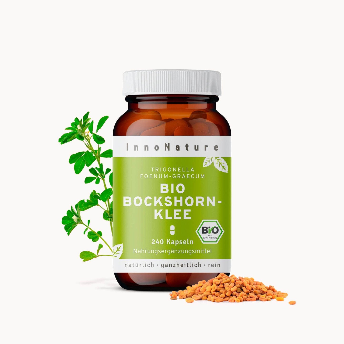 InnoNature Kapseln 1x Zweimonatsvorrat (1 x 240 Kapseln) Bio Bockshornklee Kapseln