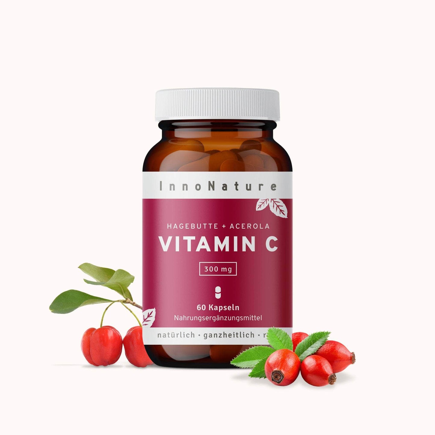InnoNature Kapseln 1x Zweimonatsvorrat (60 Kapseln) Vitamin C 300 mg 60 Kapseln
