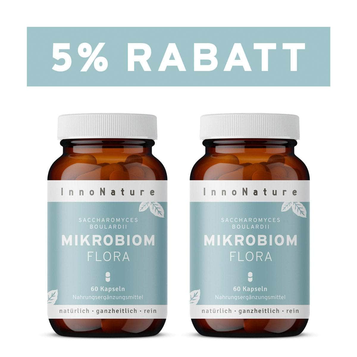 InnoNature Kapseln 2 x Zweimonatsvorrat (2x 60 Kapseln) Mikrobiom Flora Kapseln