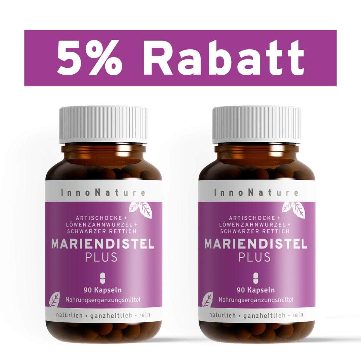 InnoNature Kapseln 2x Dreimonatsvorrat (2x90 Kapseln) Mariendistel Plus Kapseln
