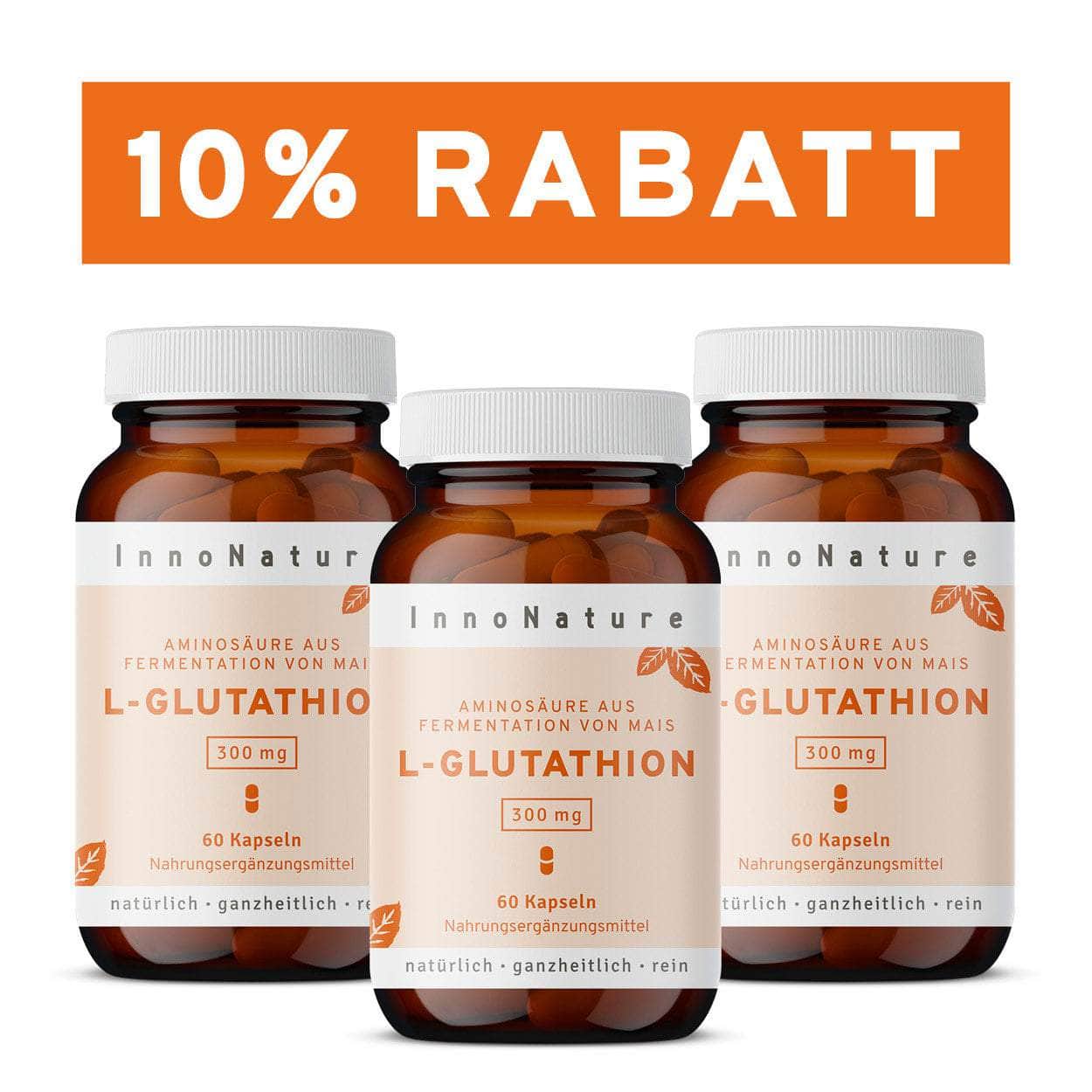 InnoNature Kapseln 3x 60 Kapseln (180 Kapseln) L-Glutathion Kapseln