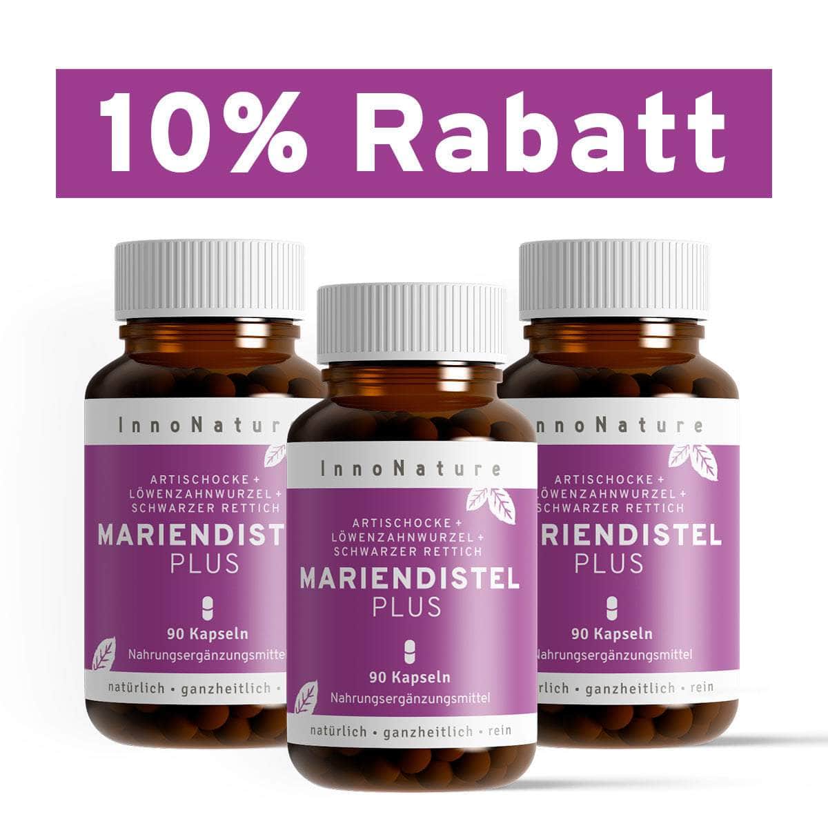 InnoNature Kapseln 3x Dreimonatsvorrat (3x90 Kapseln) Mariendistel Plus Kapseln