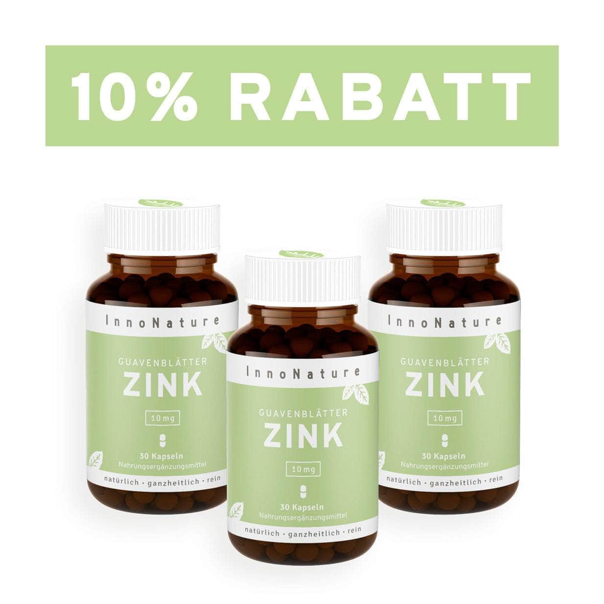 InnoNature Kapseln 3x Zweimonatsvorrat (3x60 Kapseln) Zink Kapseln 1-Monatsvorrat