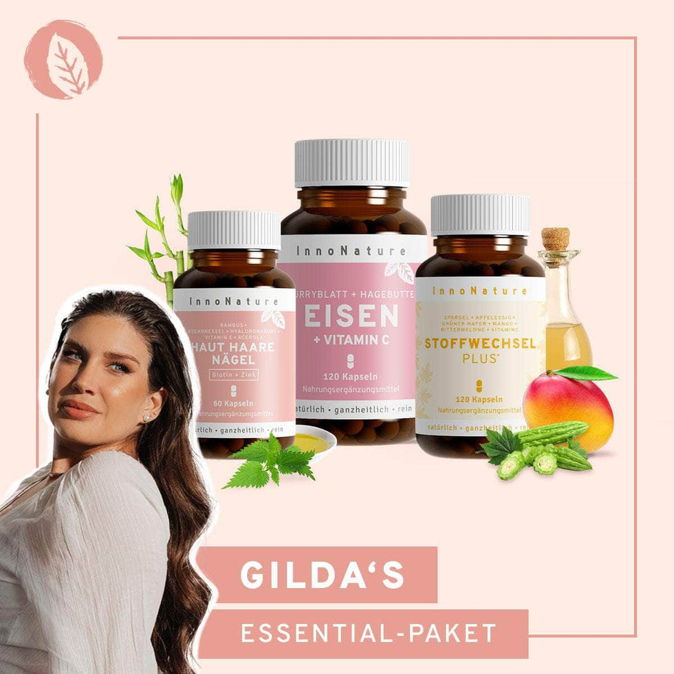 InnoNature Pakete 1x Vorrat (1x Haut-Haare-Nägel, 1x Eisen, 1x Stoffwechsel Plus) x_gilda_-Essentials-Paket