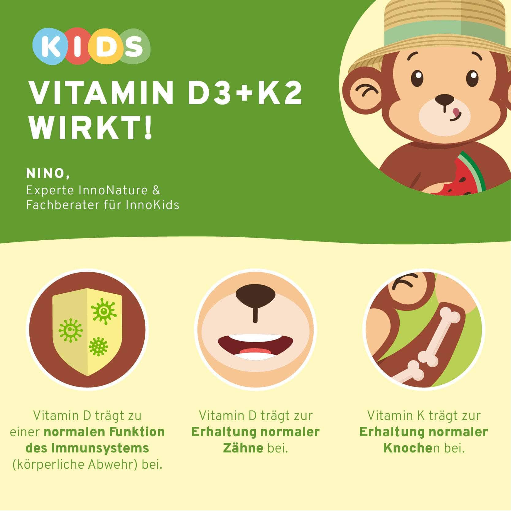 InnoNature Pakete 1x Vorrat (1x Omega 3 Kids, 1x Vitamin D3+K2 Kids, 1x Immun Kids, 1x Vitamin B12 Kids) Kids-Paket