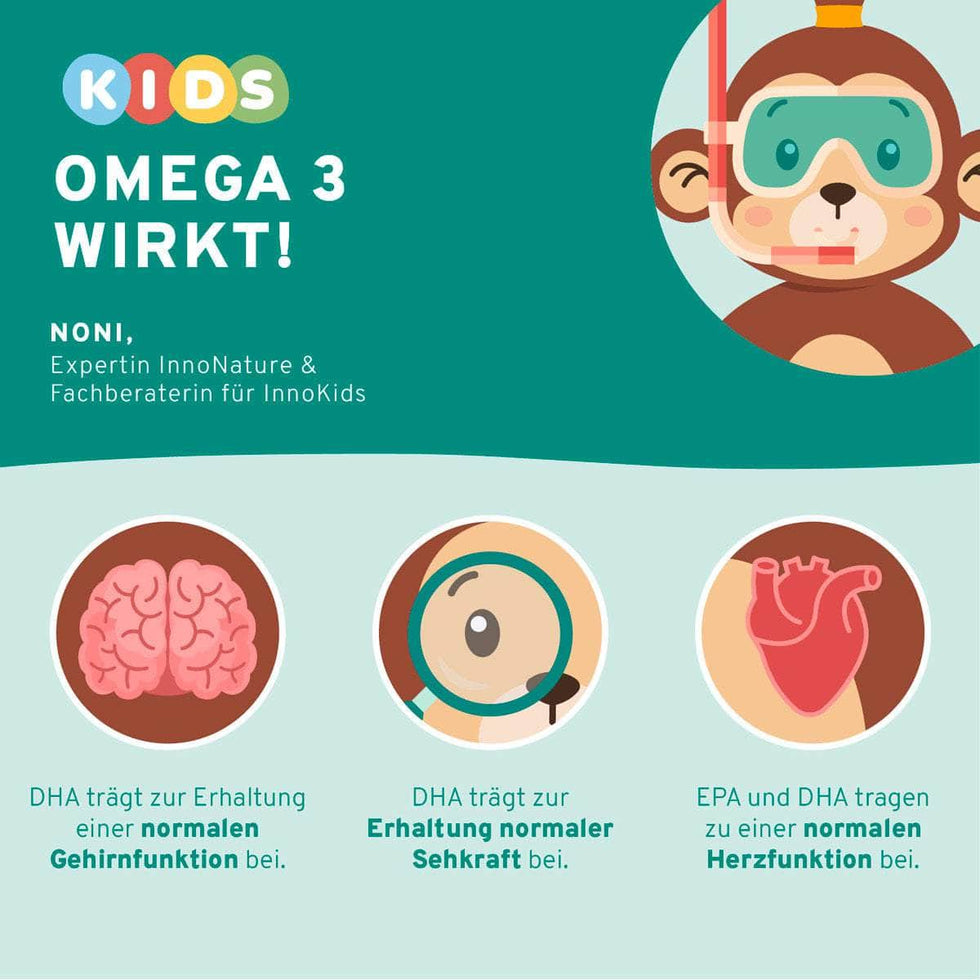 InnoNature Pakete 1x Vorrat (1x Omega 3 Kids Tropfen, 1x Vitamin B12 Kids Tropfen, 1x Vitamin D3 + K2 Kids Tropfen) Kids-Vegan-Starter-Paket