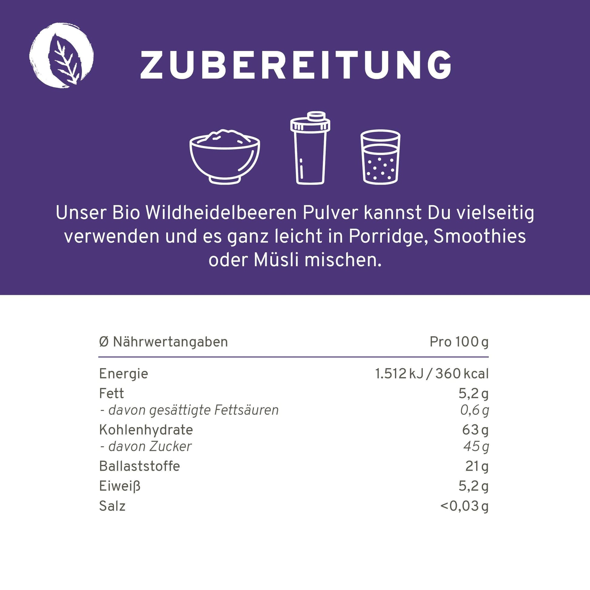InnoNature Pulver 1x 100g Pulver Bio Wildheidelbeeren