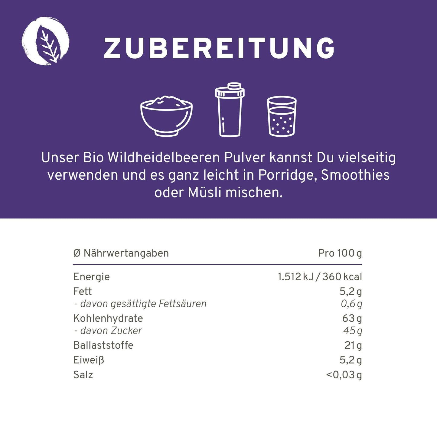 InnoNature Pulver 1x 100g Pulver Bio Wildheidelbeeren