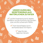 InnoNature Pulver 1x 450g (30 Portionen) Bio Kurkuma Gerstengras Mix Superfood