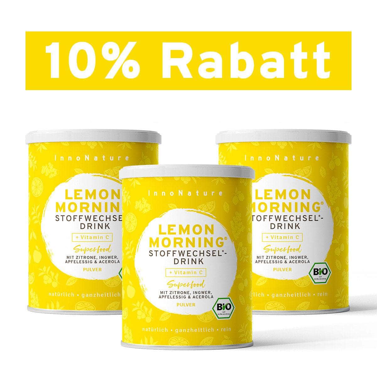 InnoNature Pulver 3x 150g Pulver Bio Lemon Morning