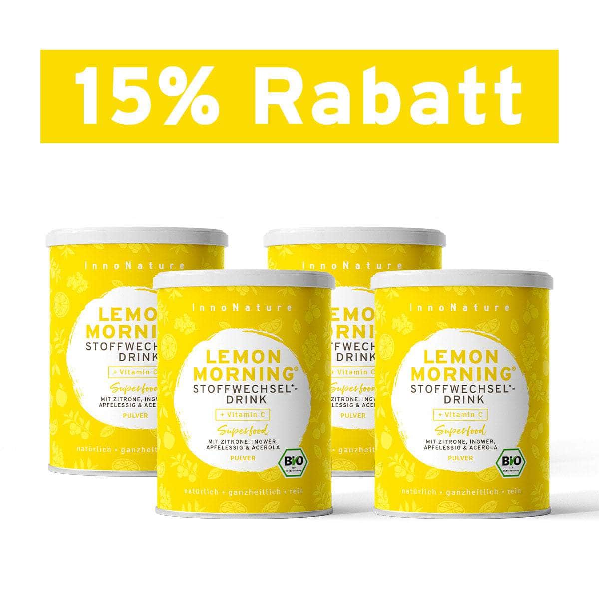 InnoNature Pulver 4x 150g Pulver Bio Lemon Morning