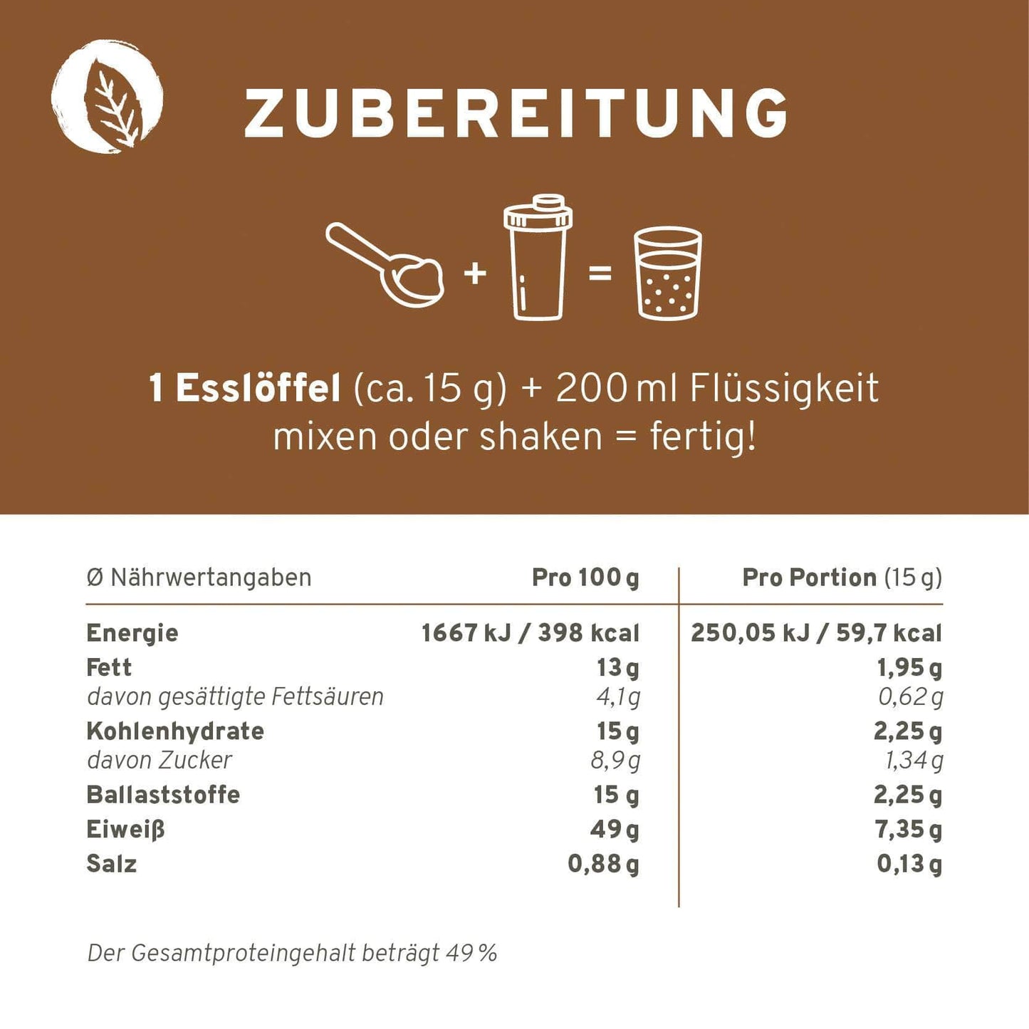 InnoNature Pulver Bio Veganer Protein Mix Haselnuss