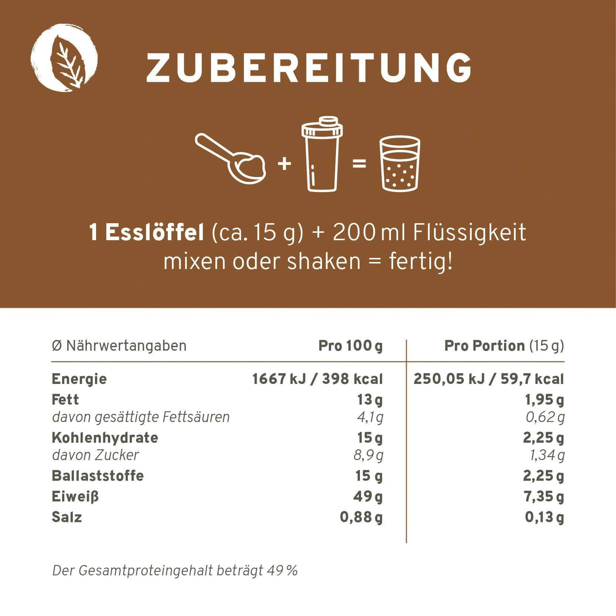 InnoNature Pulver Bio Veganer Protein Mix Haselnuss
