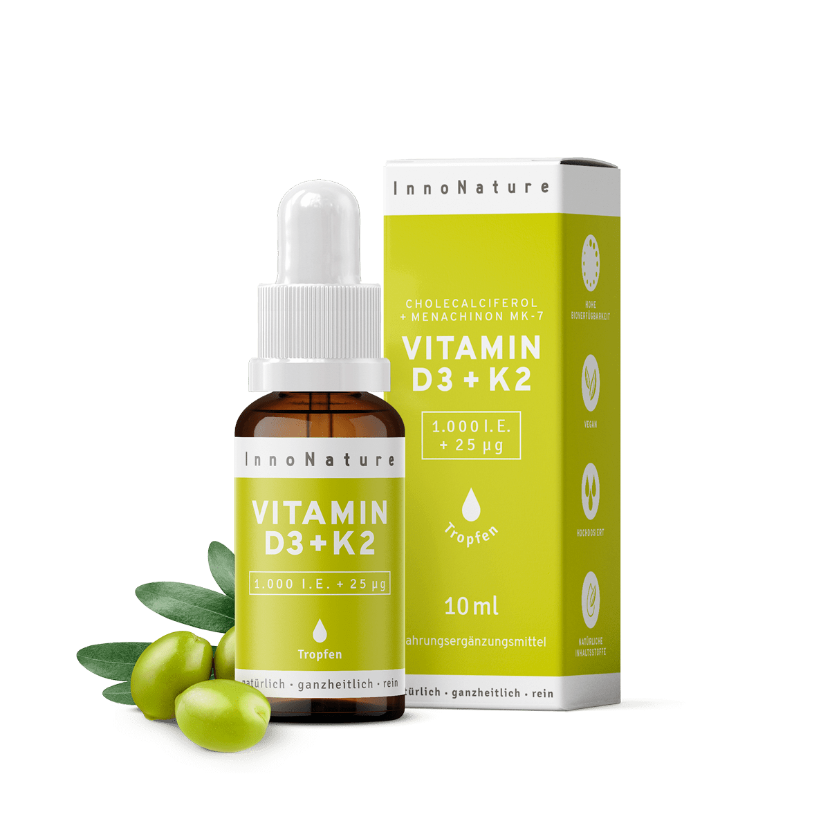 InnoNature Tropfen 1x10ml Vitamin D3 + K2 Tropfen 10ml