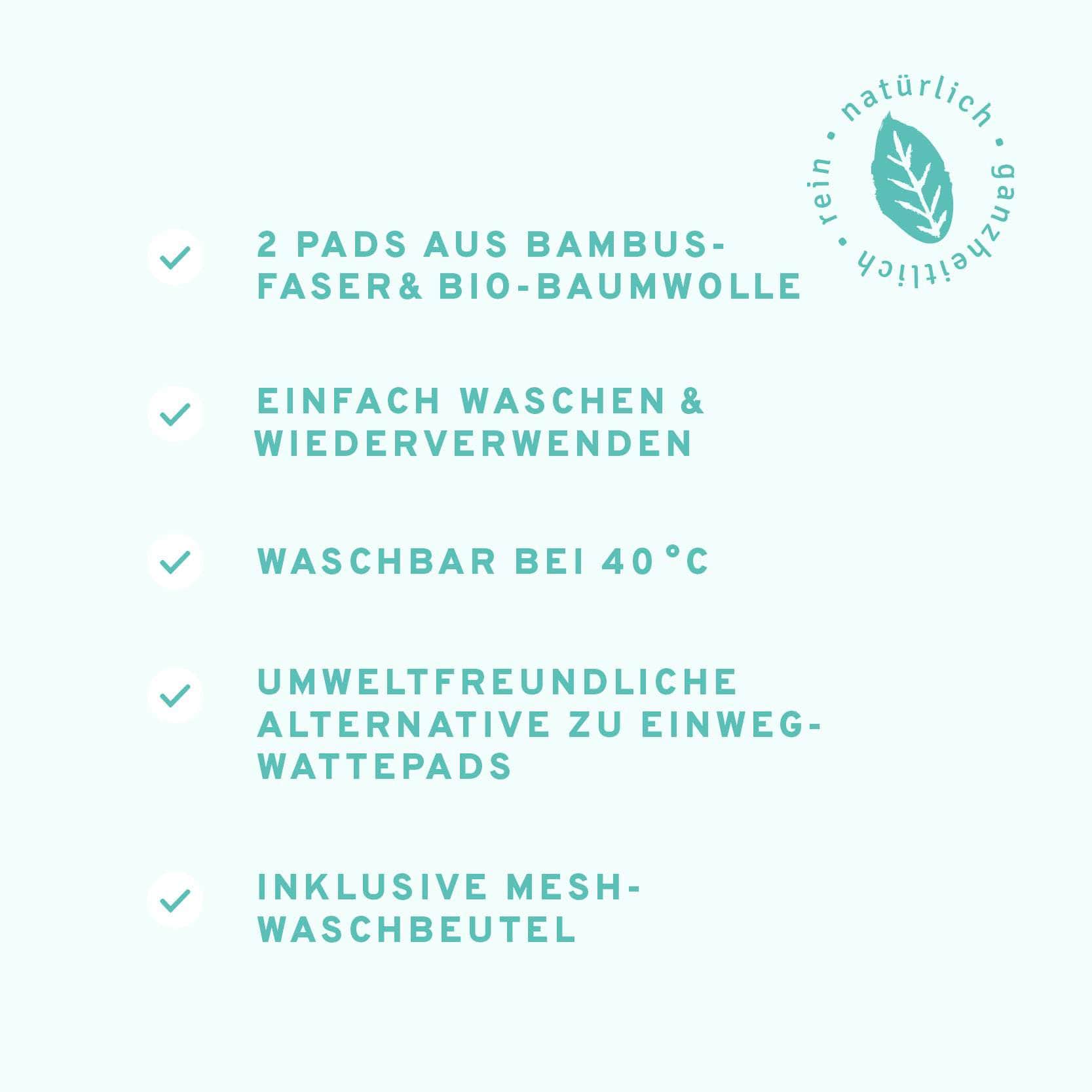 InnoNature Zubehör 2x Stück inkl. Mesh-Waschbeutel Abschminkpads