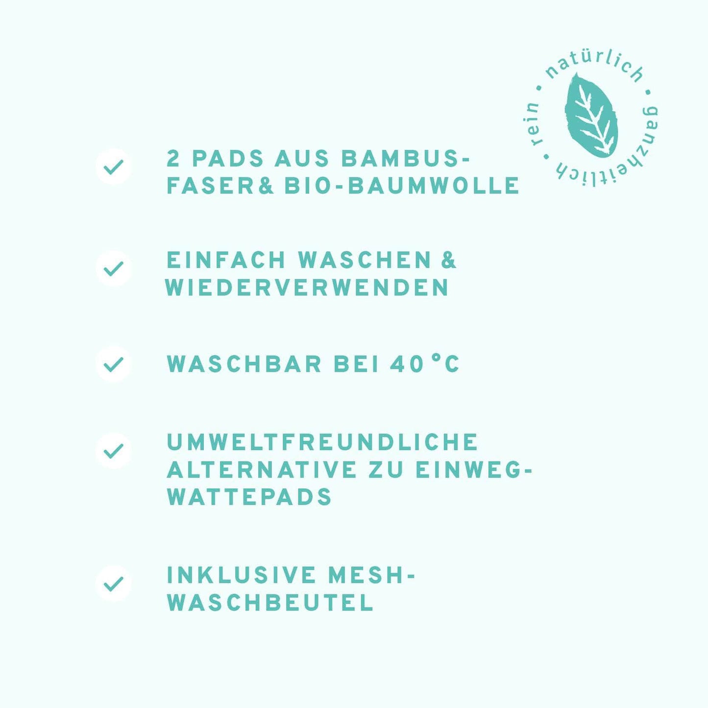 InnoNature Zubehör 2x Stück inkl. Mesh-Waschbeutel Abschminkpads