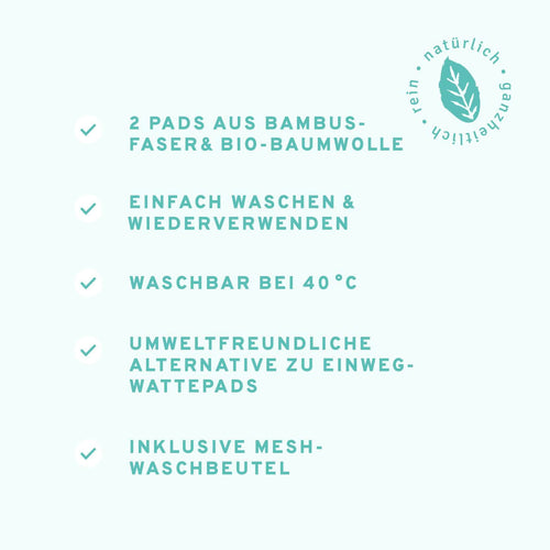 InnoNature Zubehör 2x Stück inkl. Mesh-Waschbeutel Abschminkpads