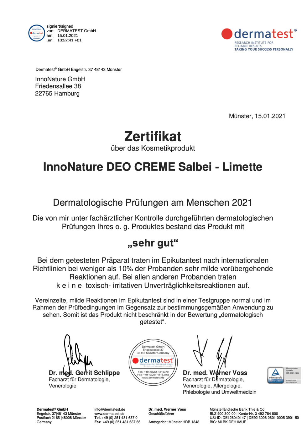 InnoNature Creme Natürliche Deocreme Salbei - Limette