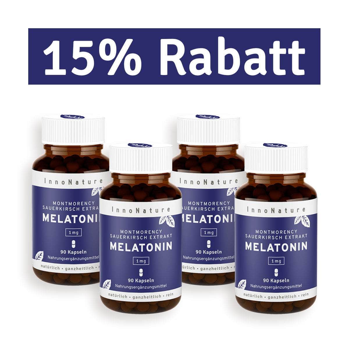 InnoNature Kapseln 4x Dreimonatsvorrat (4x90 Kapseln) Melatonin Kapseln